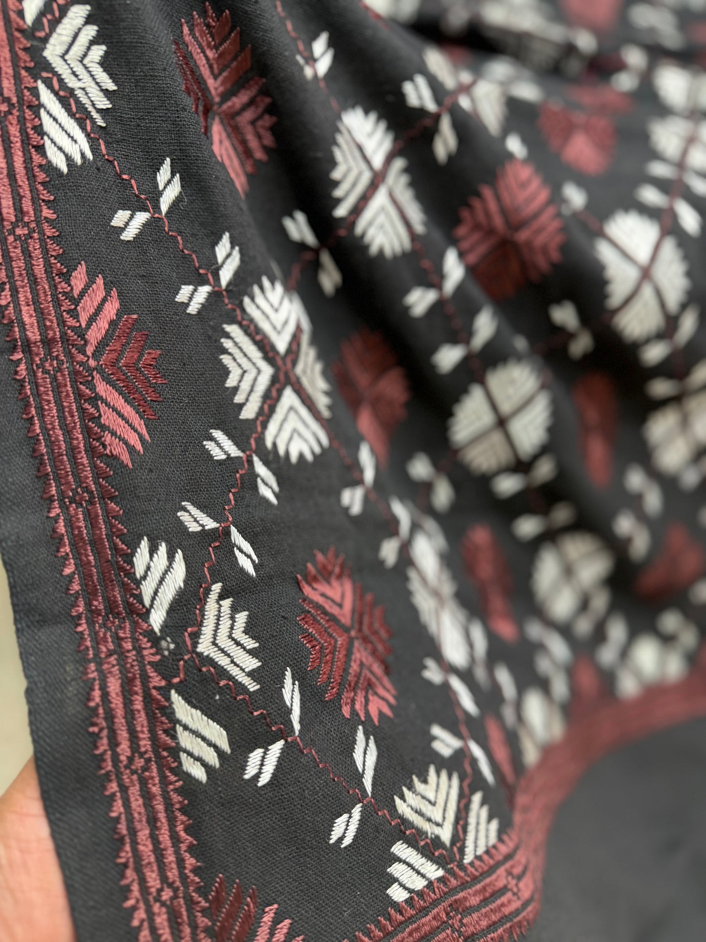 Phulkari Full Size Shawl | Handmade Khaddar Jaal Bagh Winter Shawl Perfect Gift