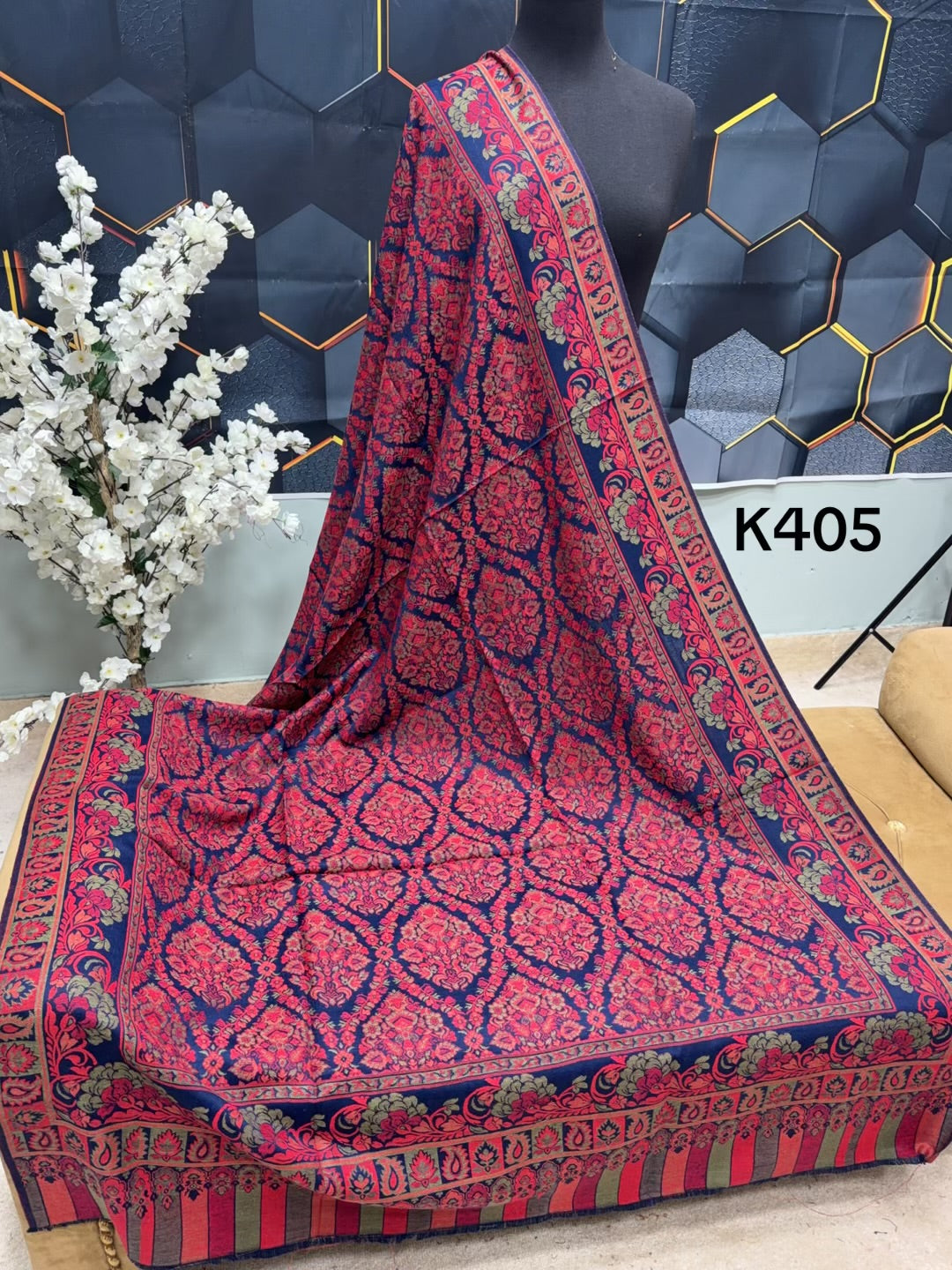 Pashmina Wool Kani Shawl in Full Size Multi Color | K405