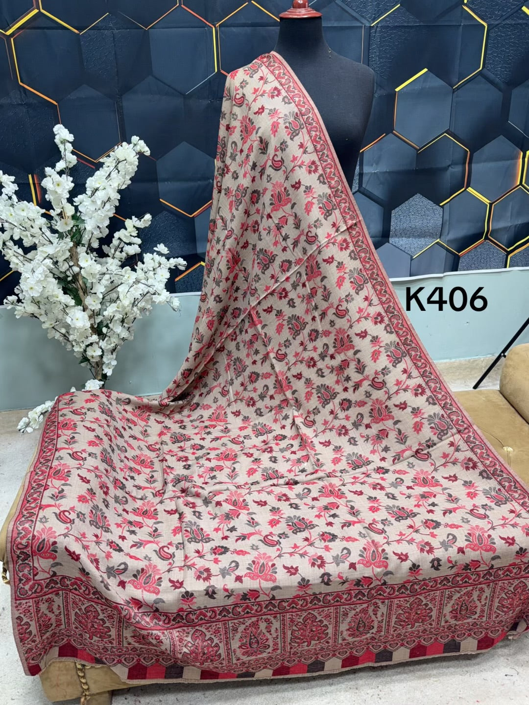 Pashmina Wool Kani Shawl in Full Size Multi Color | K406