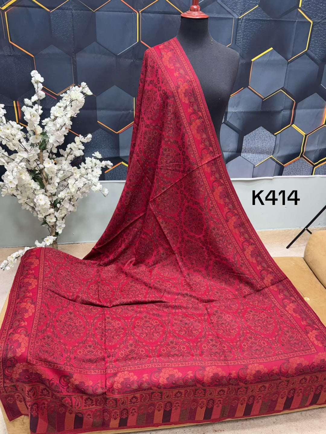 Pashmina Wool Kani Shawl in Full Size Multi Color | K414