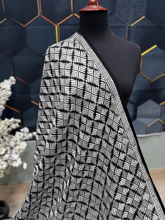 Phulkari Full Size Shawl | Handmade Khaddar Jaal Bagh Winter Shawl Perfect Gift