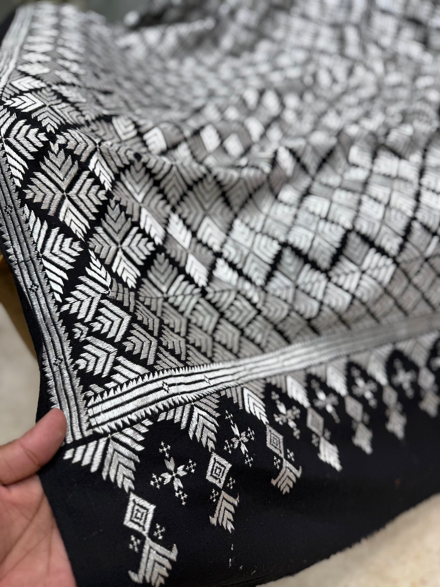 Phulkari Full Size Shawl | Handmade Khaddar Jaal Bagh Winter Shawl Perfect Gift