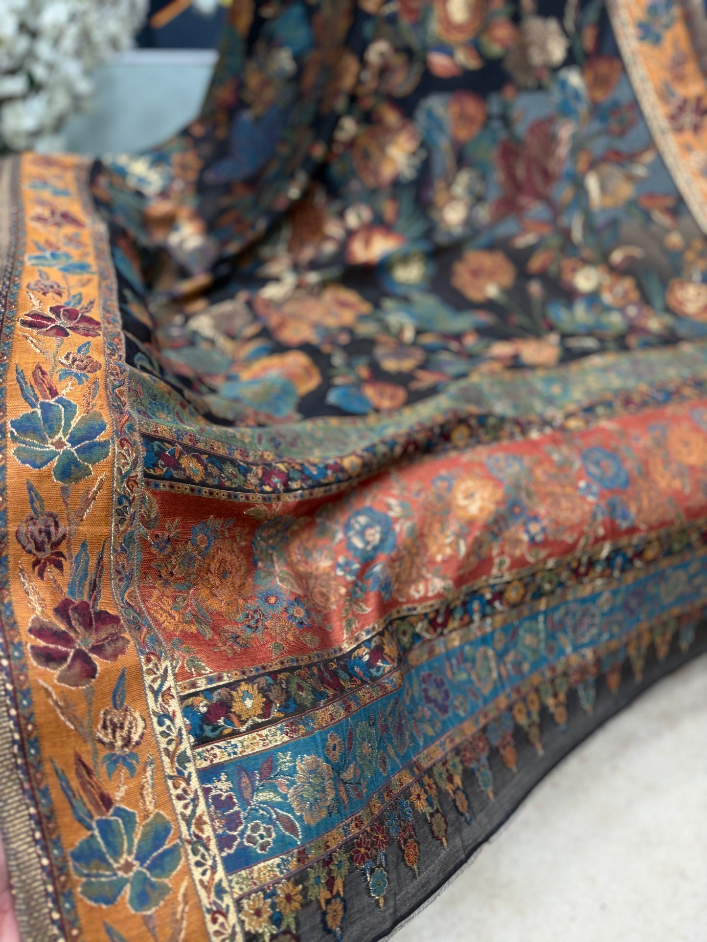 Luxury Kani Silk Shawl, Wedding Wrap Perfect Gift Made in Kashmir