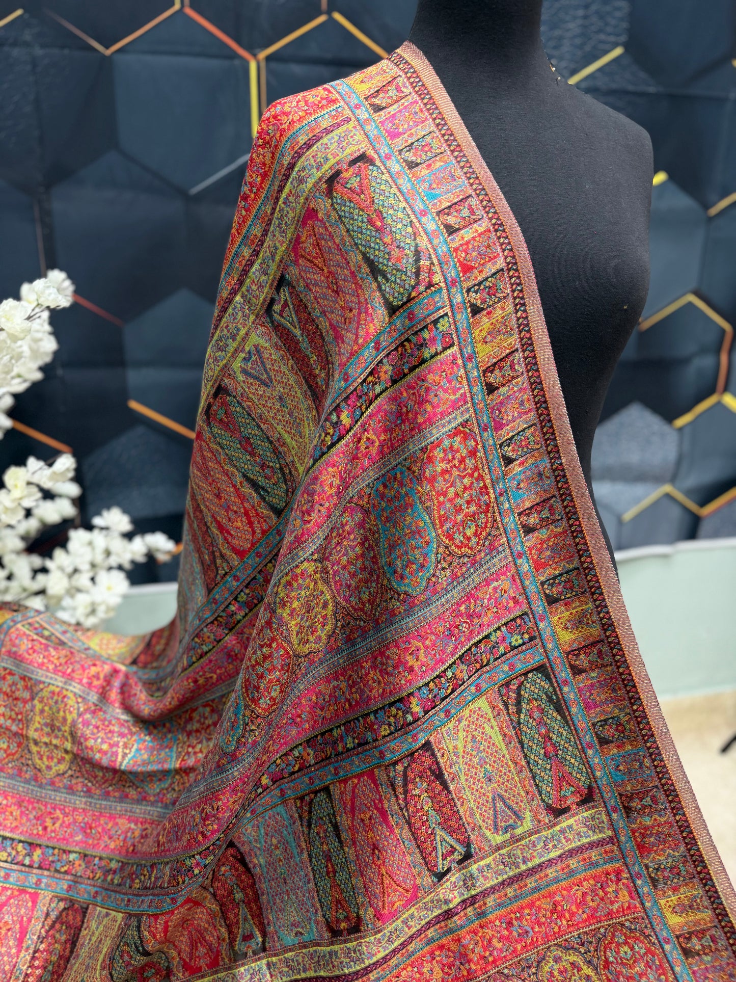 Luxury Kani Silk Shawl, Wedding Wrap Perfect Gift Made in Kashmir