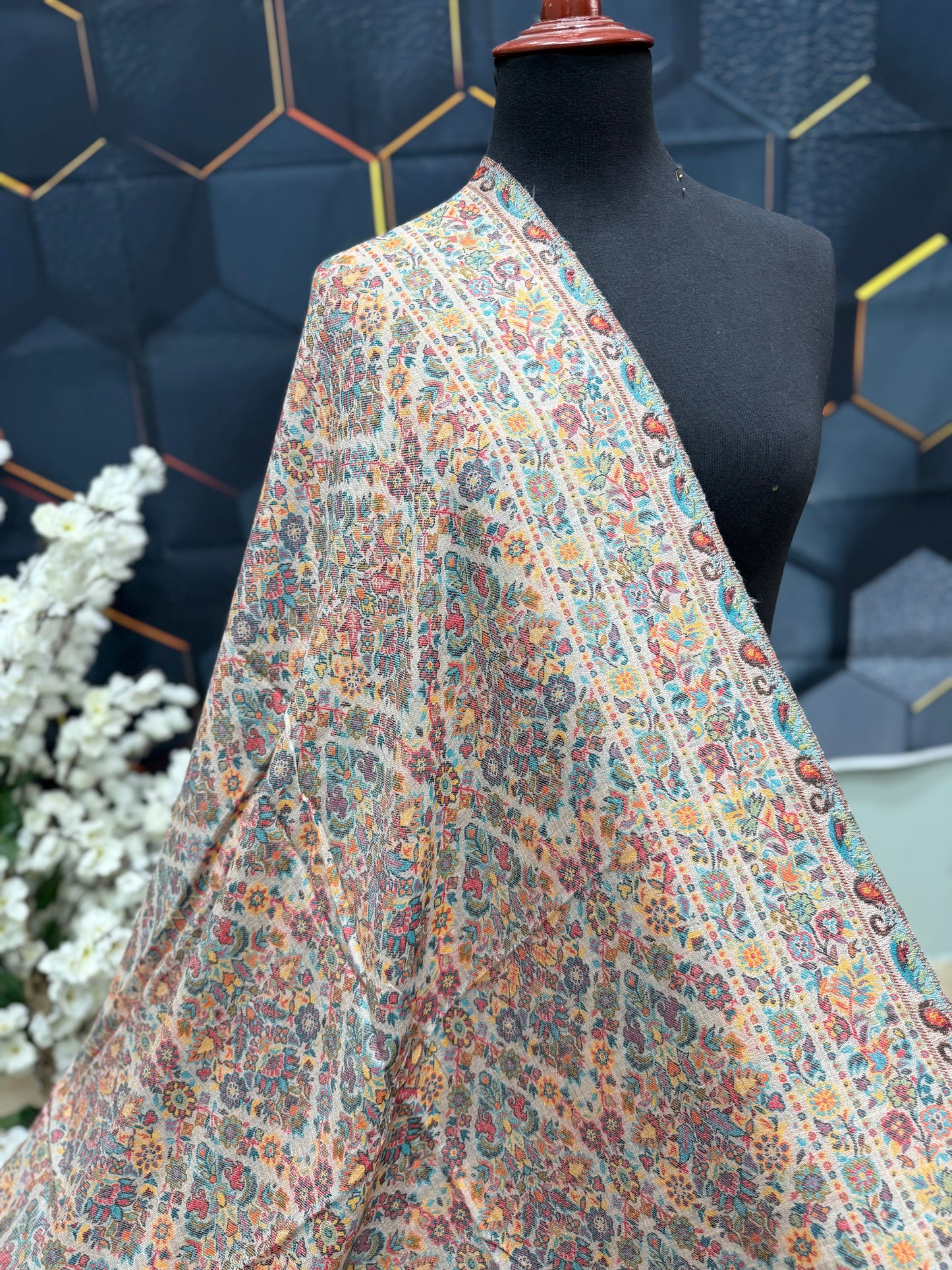 Kani Toosh Shawl Weaved Jamawar Shawl Made in Kashmir Full Size Shawl Perfect Gift