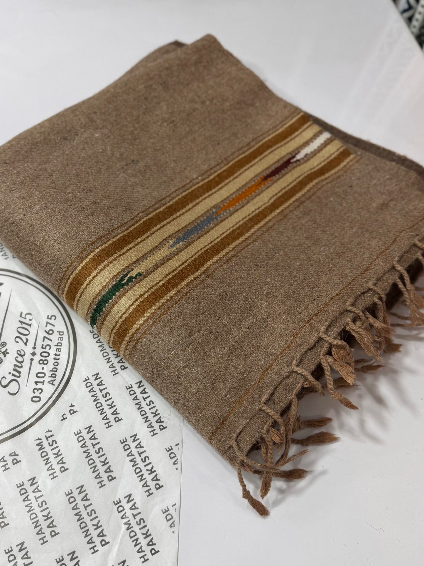 Gents Shawl Thick Wool | Pure, Fine and Soft Wool Islampur Swat Khaddi Made Shawl Perfect Gift | Brown