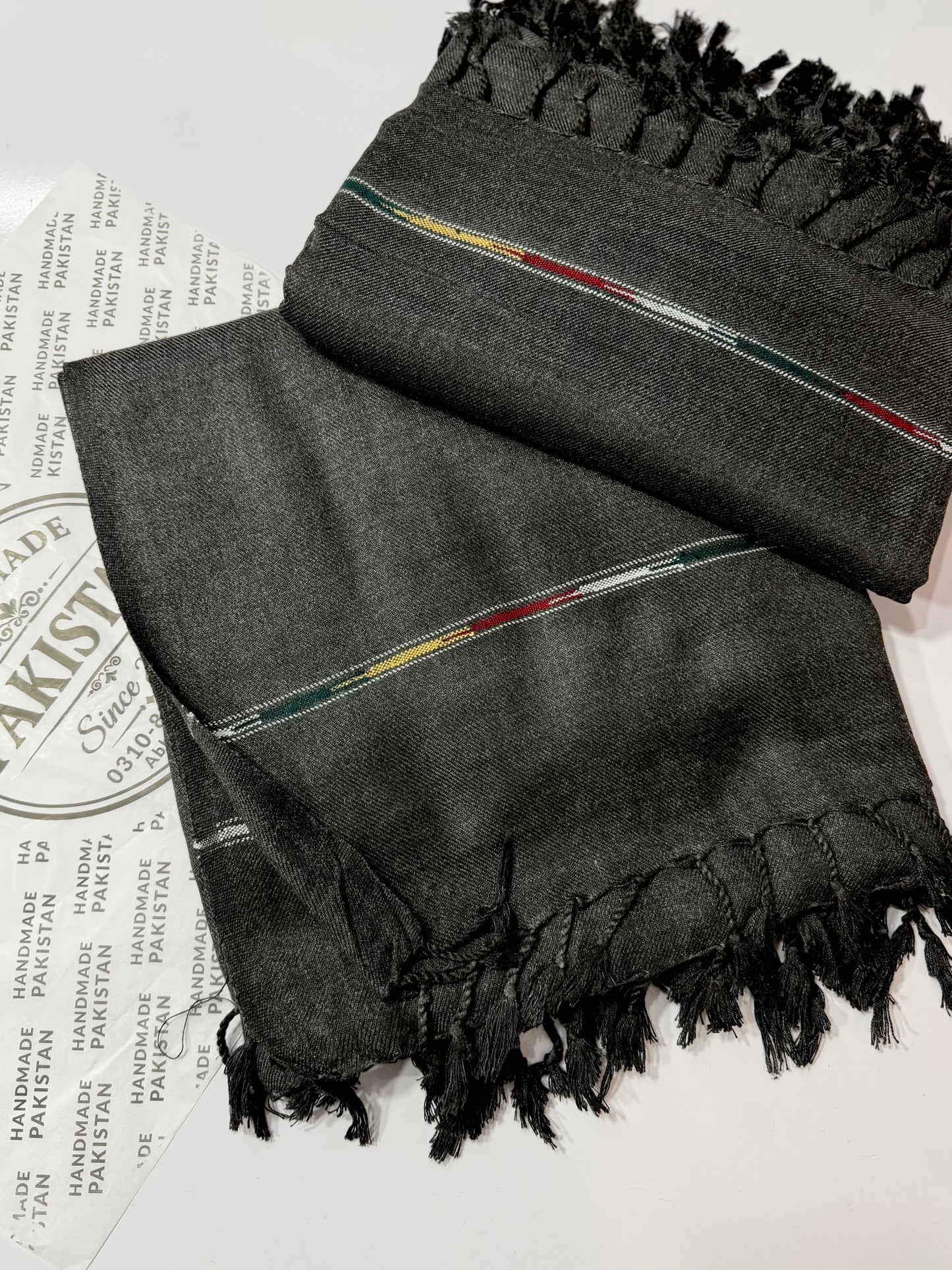 Gents Shawl | Acrylic Fine and Soft Wool Khaddi Made Shawl | Charcoal Grey