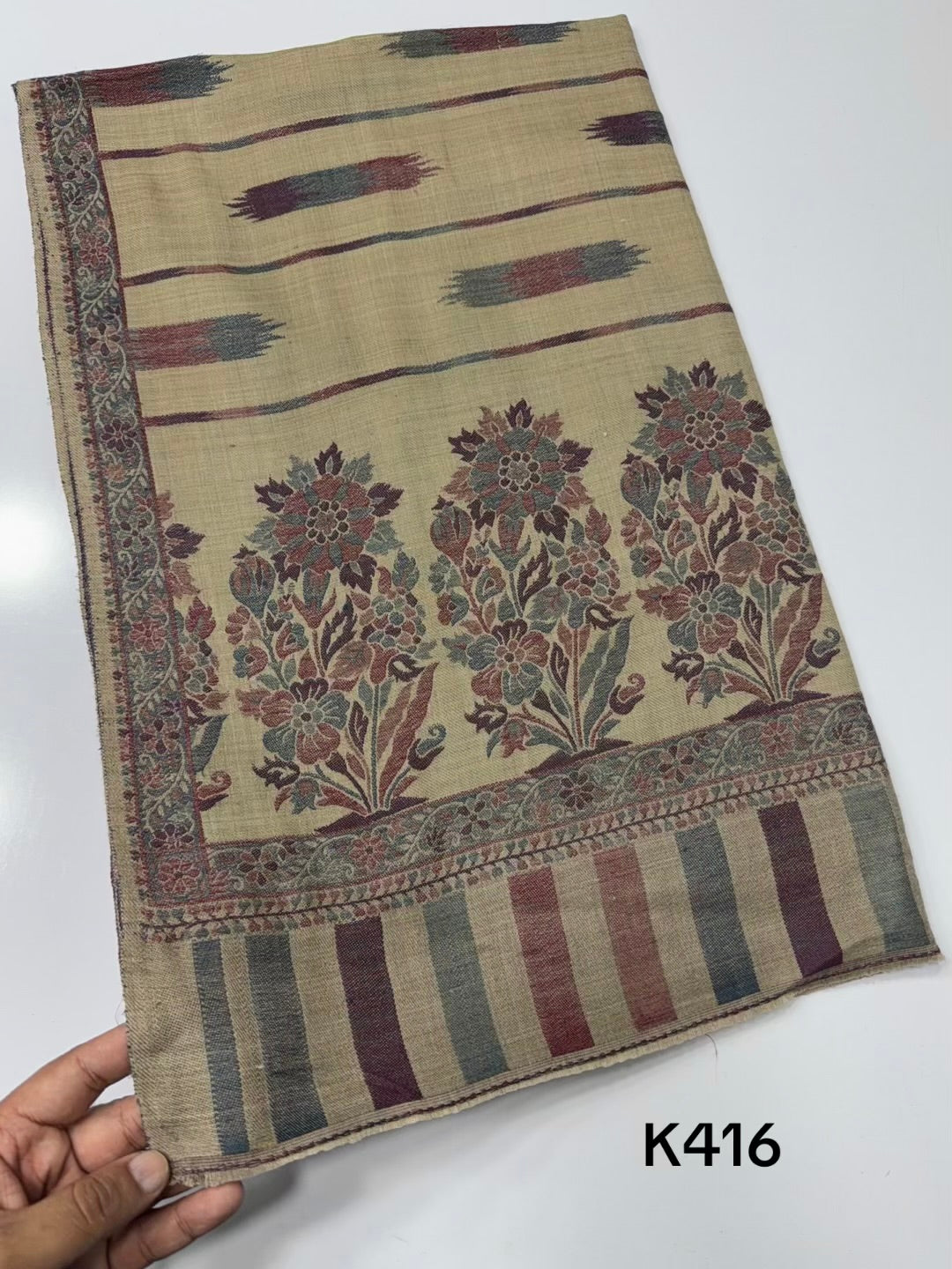 Pashmina Wool Kani Shawl in Full Size Multi Color | K416