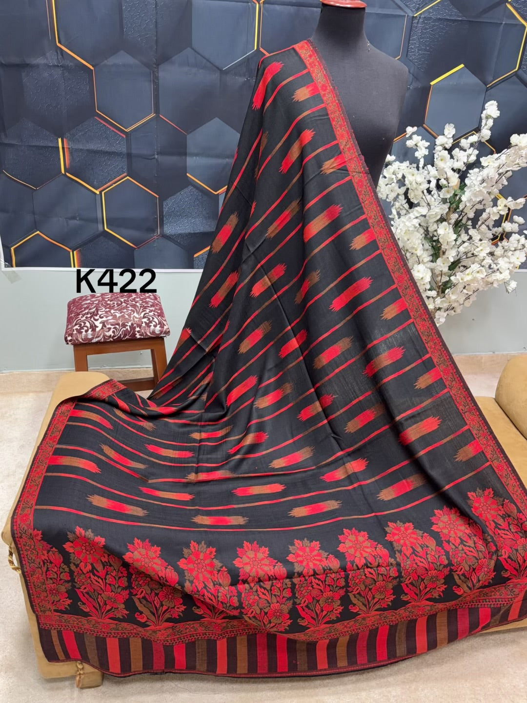 Pashmina Wool Kani Shawl in Full Size Multi Color | K422