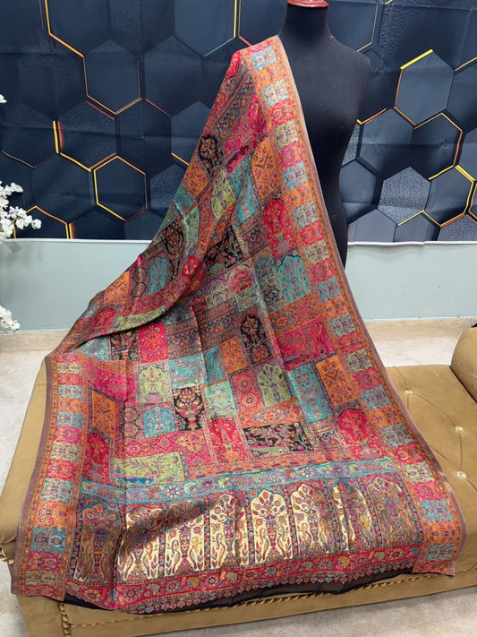Luxury Kani Silk Shawl, Wedding Wrap Perfect Gift Made in Kashmir