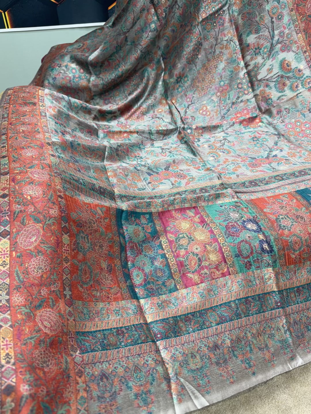 Luxury Kani Silk Shawl, Wedding Wrap Perfect Gift Made in Kashmir