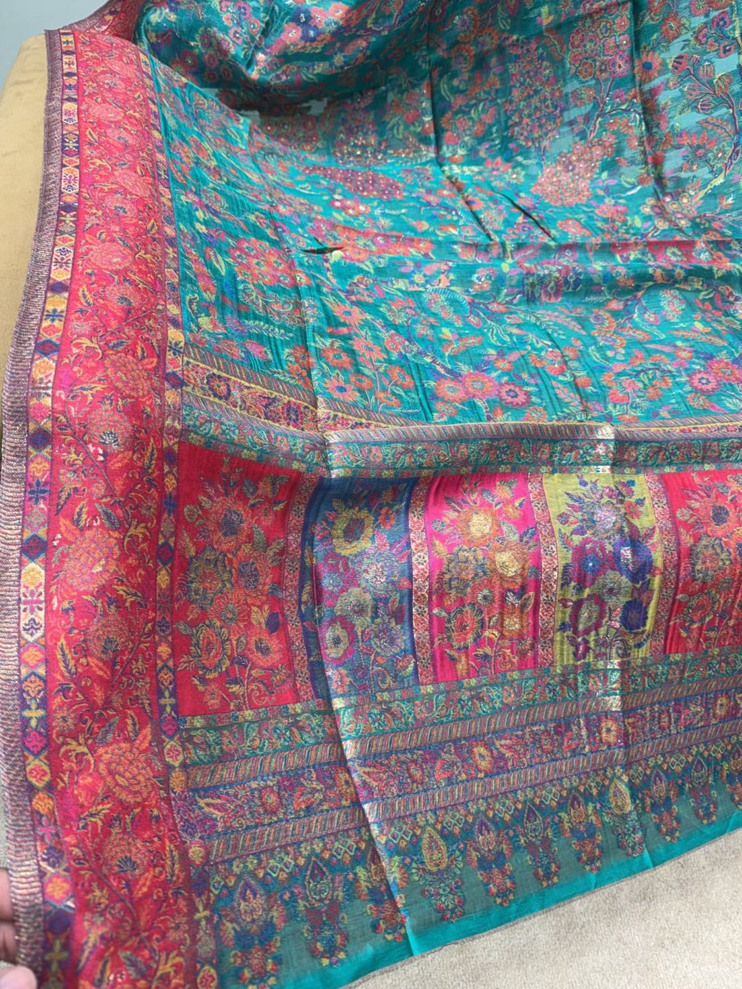 Luxury Kani Silk Shawl, Wedding Wrap Perfect Gift Made in Kashmir
