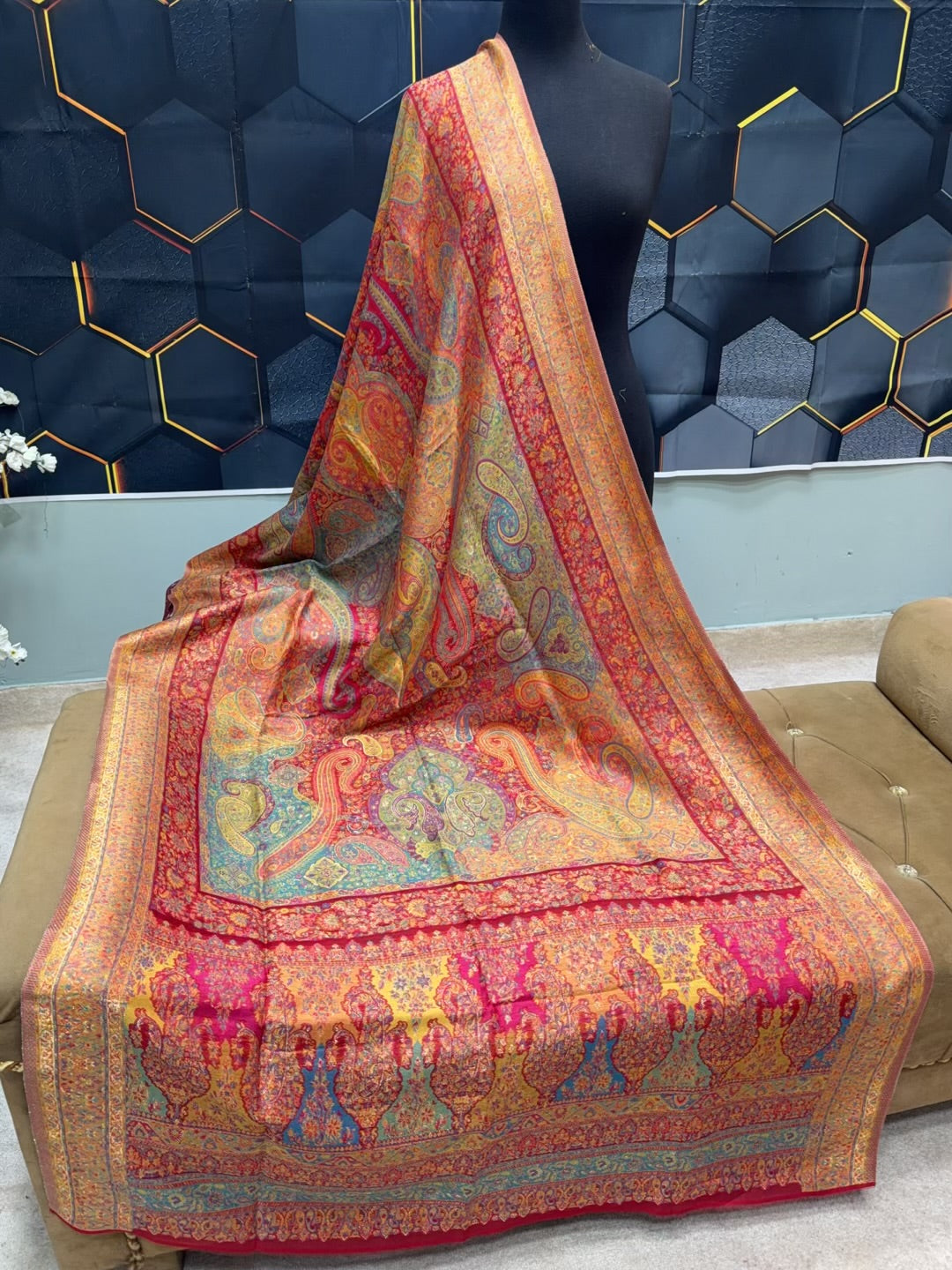Luxury Kani Silk Shawl, Wedding Wrap Perfect Gift Made in Kashmir