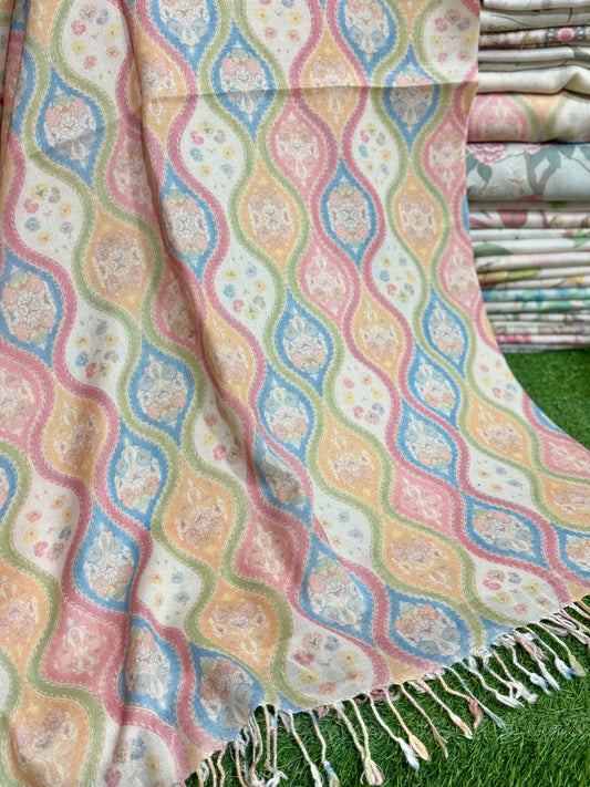 Printed Wool Pashmina Shawl | Soft and Fine Shawl Very Lightweight