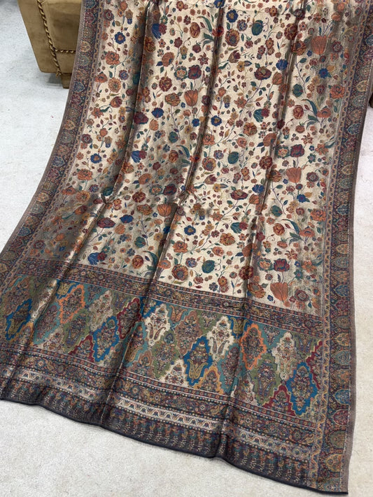 Moonlight Kani Silk Shawl, Wedding Wrap Perfect Gift Made in Kashmir
