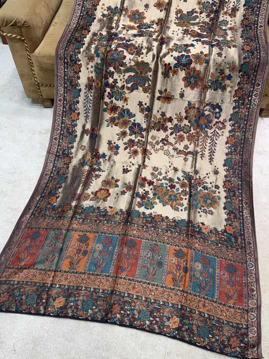 Moonlight Kani Silk Shawl, Wedding Wrap Perfect Gift Made in Kashmir