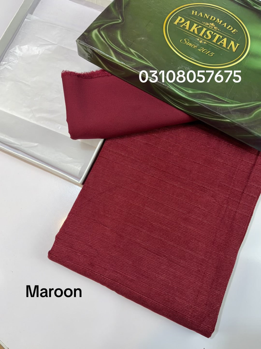 Marina Khaddi Made Velvet Lining Suit | 2 Piece 5 Meters Suit Perfect Gift | Maroon