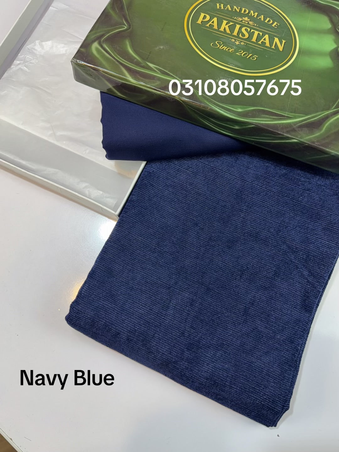 Marina Khaddi Made Velvet Lining Suit | 2 Piece 5 Meters Suit Perfect Gift | Navy Blue