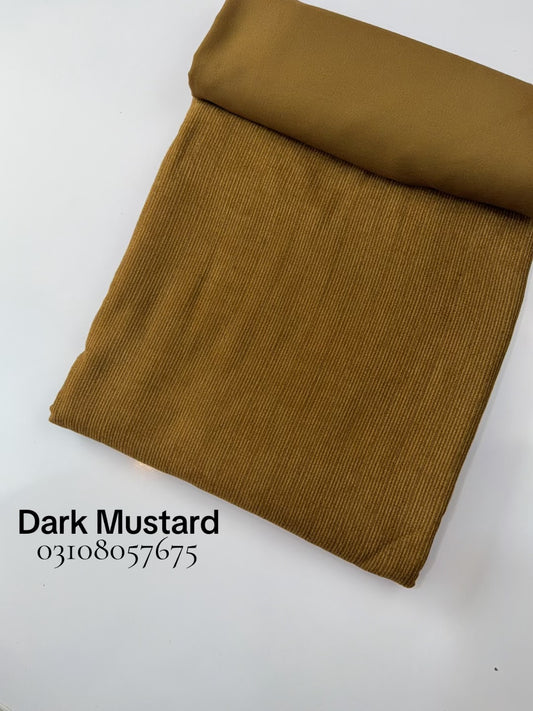 Marina Khaddi Made Velvet Lining Suit | 2 Piece 5 Meters Suit Perfect Gift | Dark Mustard
