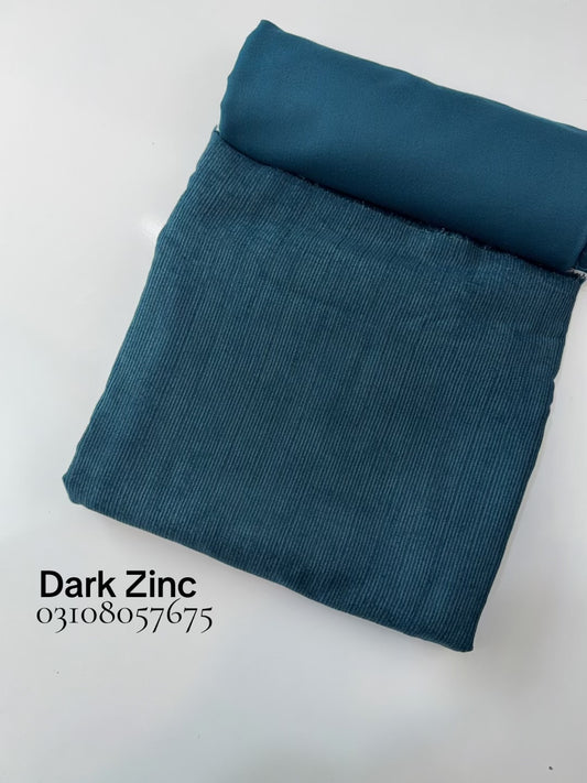 Marina Khaddi Made Velvet Lining Suit | 2 Piece 5 Meters Suit Perfect Gift | Dark Zinc