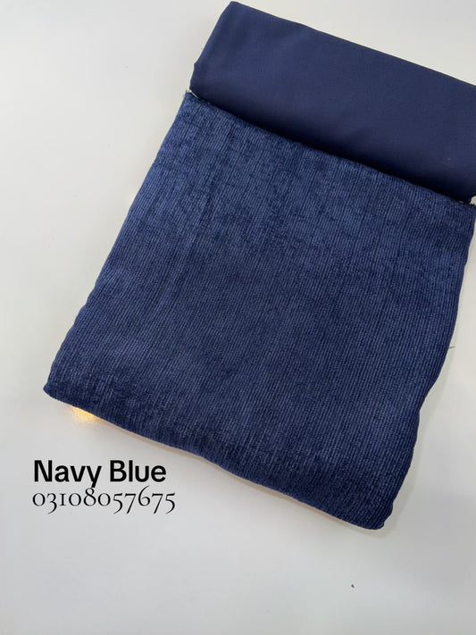 Marina Khaddi Made Velvet Lining Suit | 2 Piece 5 Meters Suit Perfect Gift | Navy Blue
