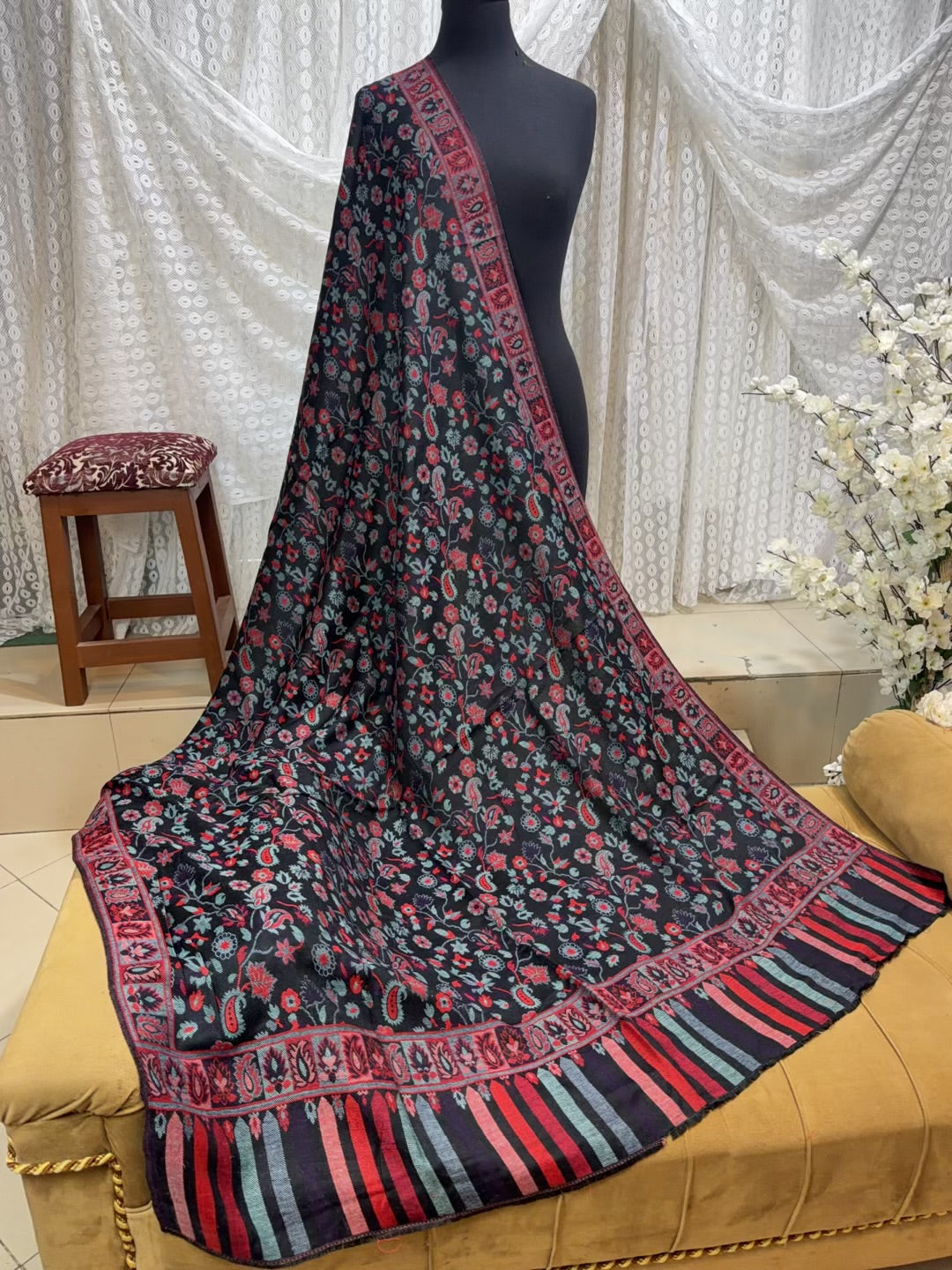 Pashmina Wool Kani Shawl in Full Size Multi Color | K422