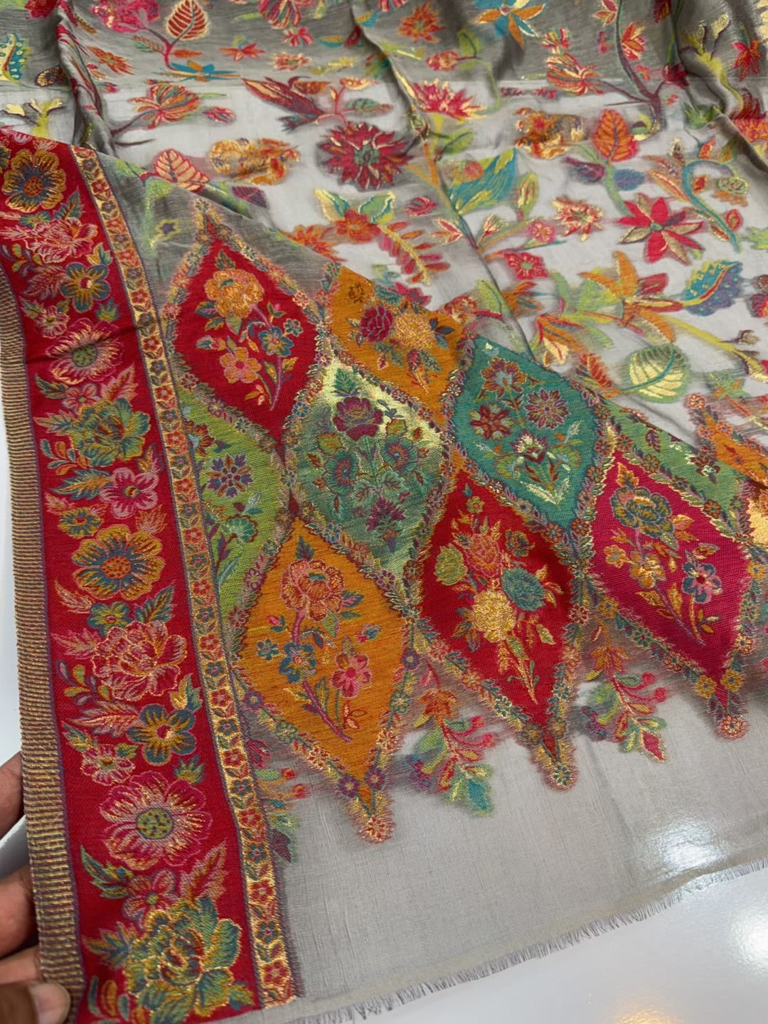 2 Piece Chiffon Embroidered Suit