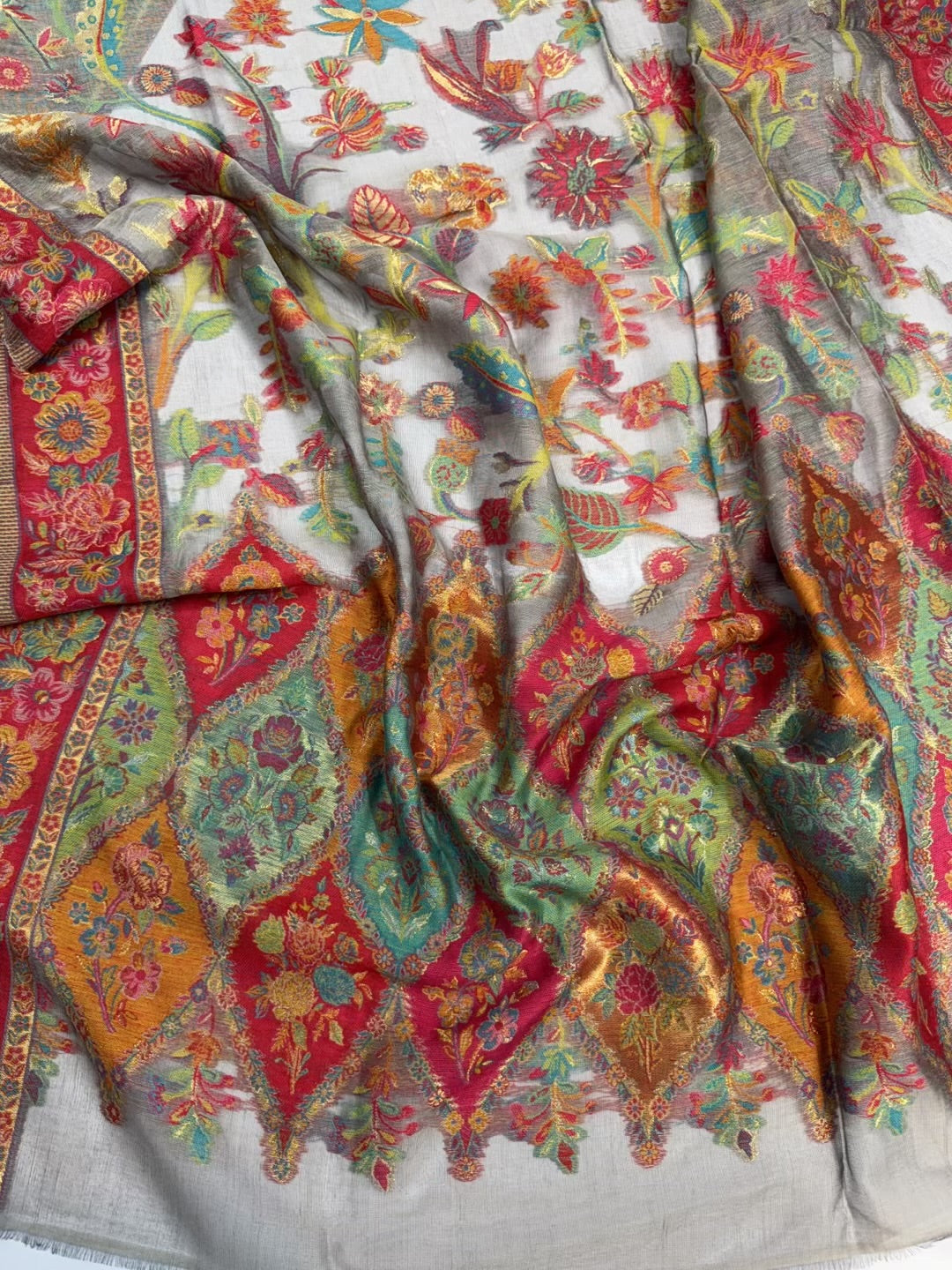 2 Piece Chiffon Embroidered Suit