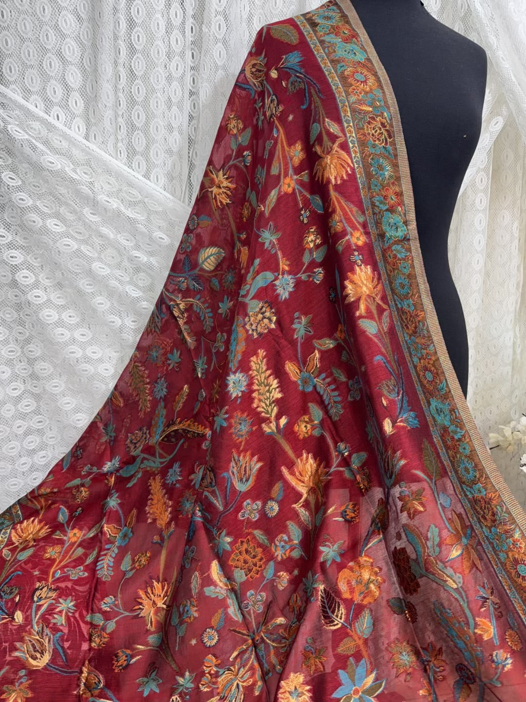 2 Piece Chiffon Embroidered Suit