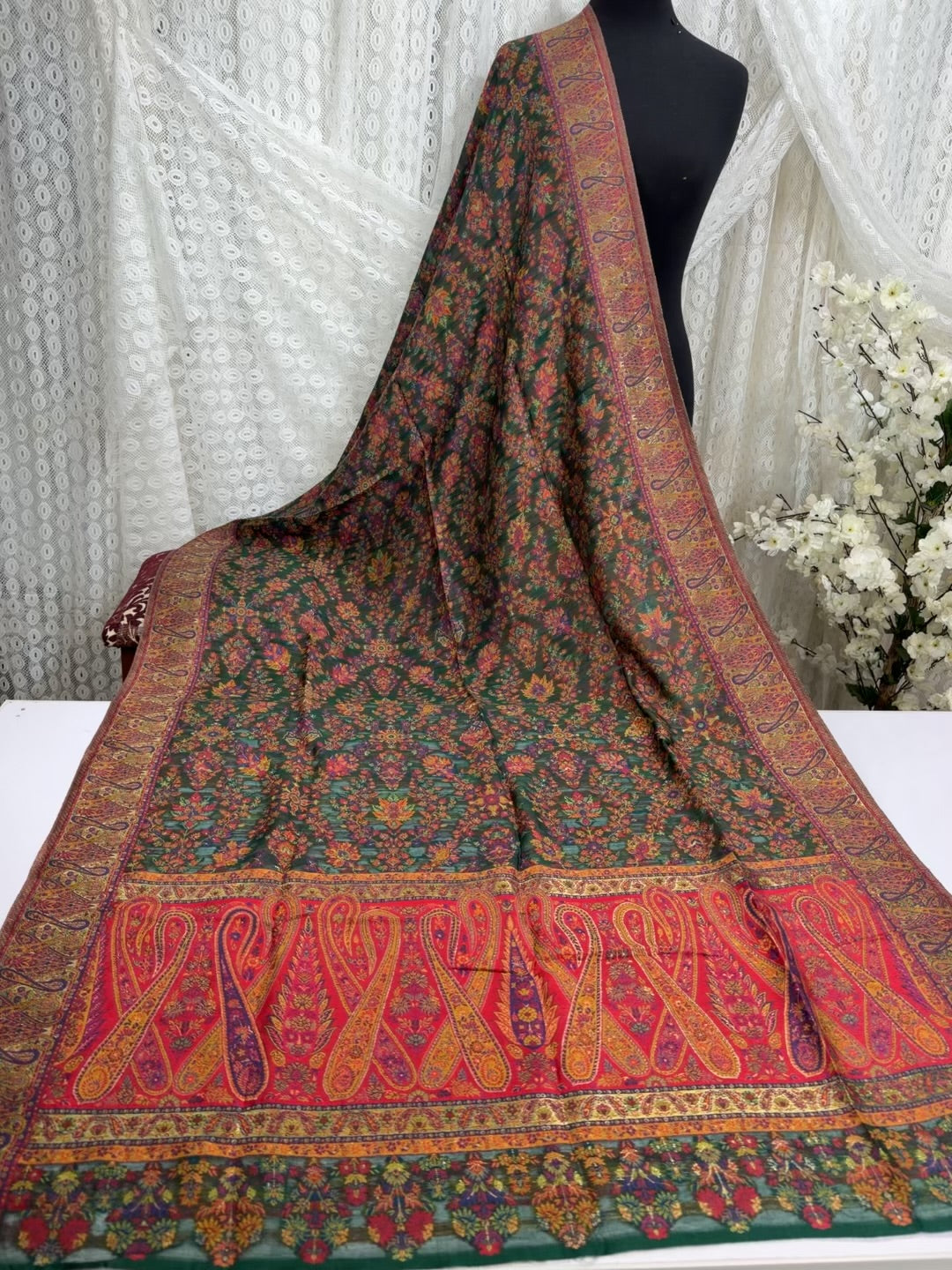 2 Piece Chiffon Embroidered Suit
