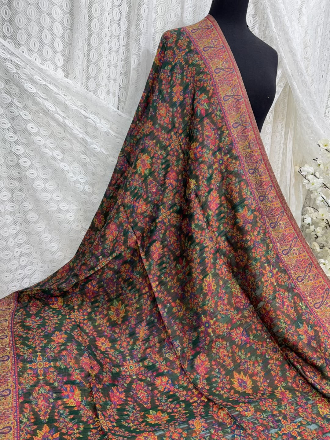 2 Piece Chiffon Embroidered Suit