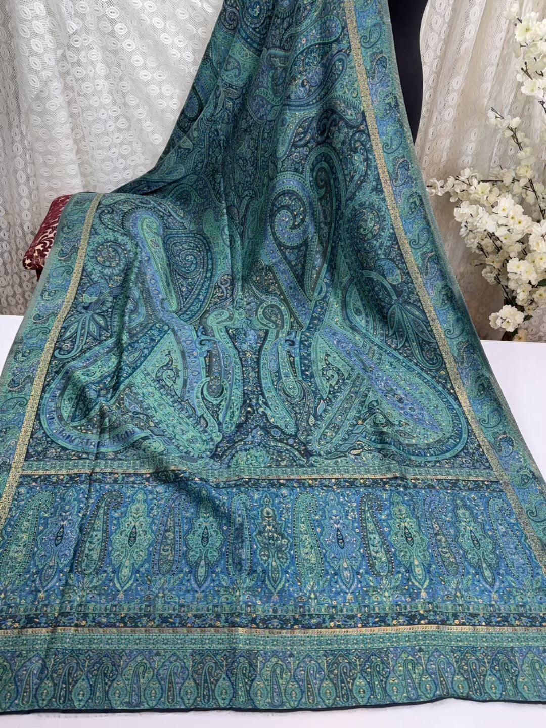 2 Piece Chiffon Embroidered Suit