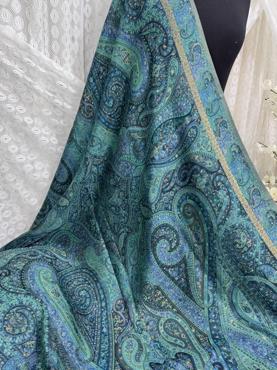 2 Piece Chiffon Embroidered Suit