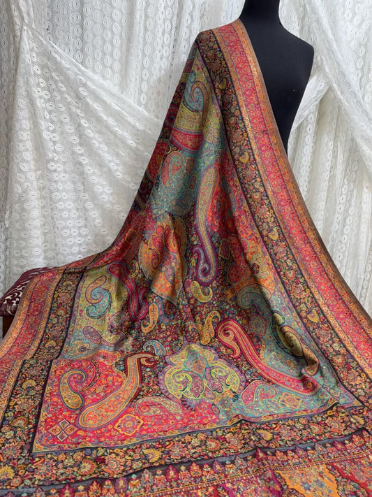 Luxury Kani Silk Shawl, Wedding Wrap Perfect Gift Made in Kashmir