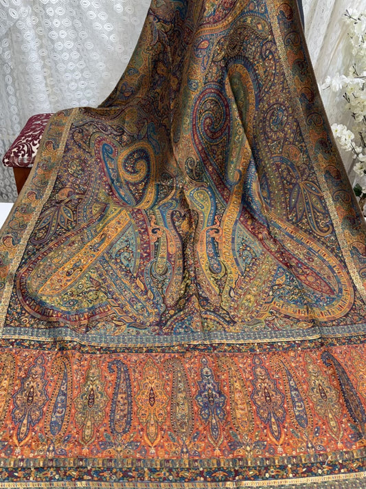 Luxury Kani Silk Shawl, Wedding Wrap Perfect Gift Made in Kashmir