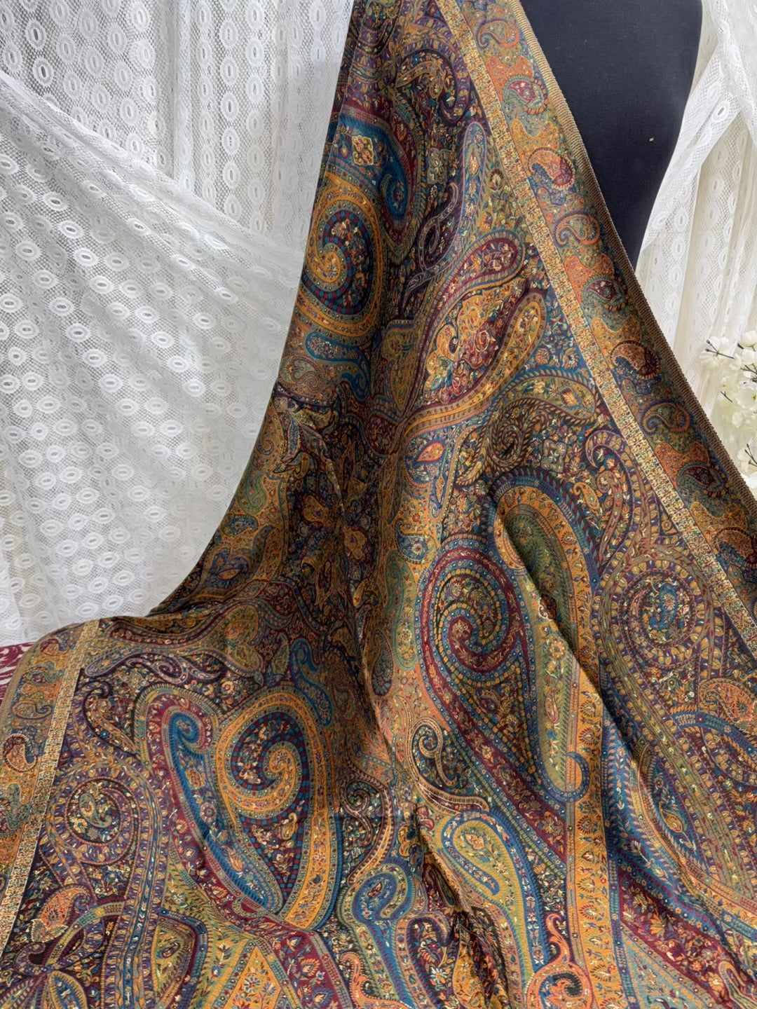 Luxury Kani Silk Shawl, Wedding Wrap Perfect Gift Made in Kashmir