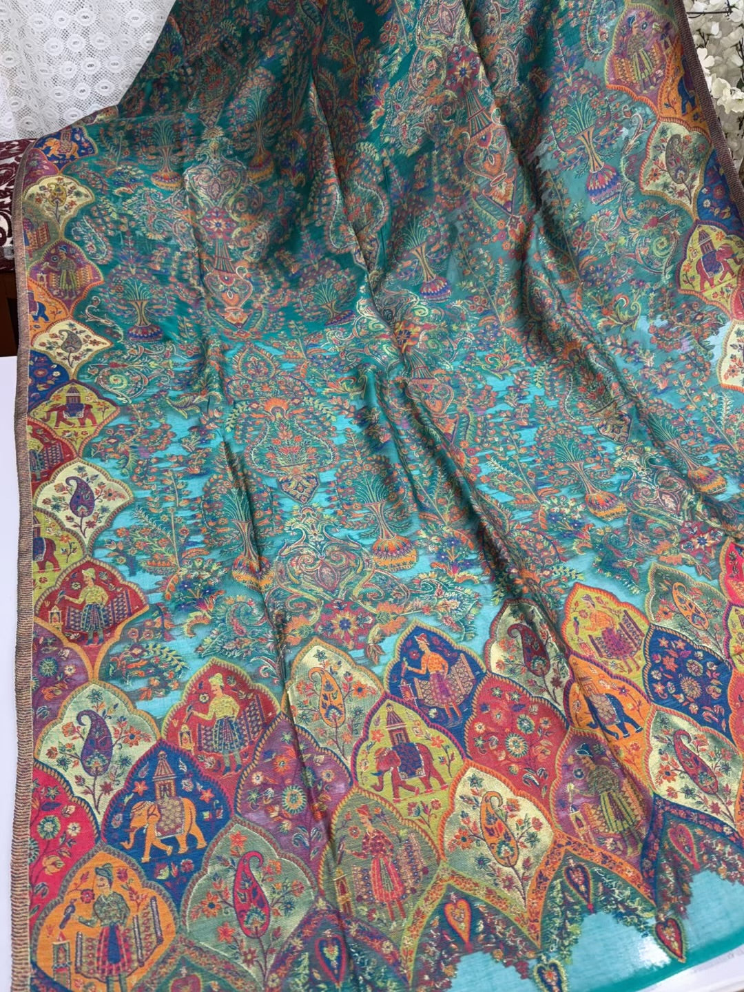 Luxury Kani Silk Shawl, Wedding Wrap Perfect Gift Made in Kashmir