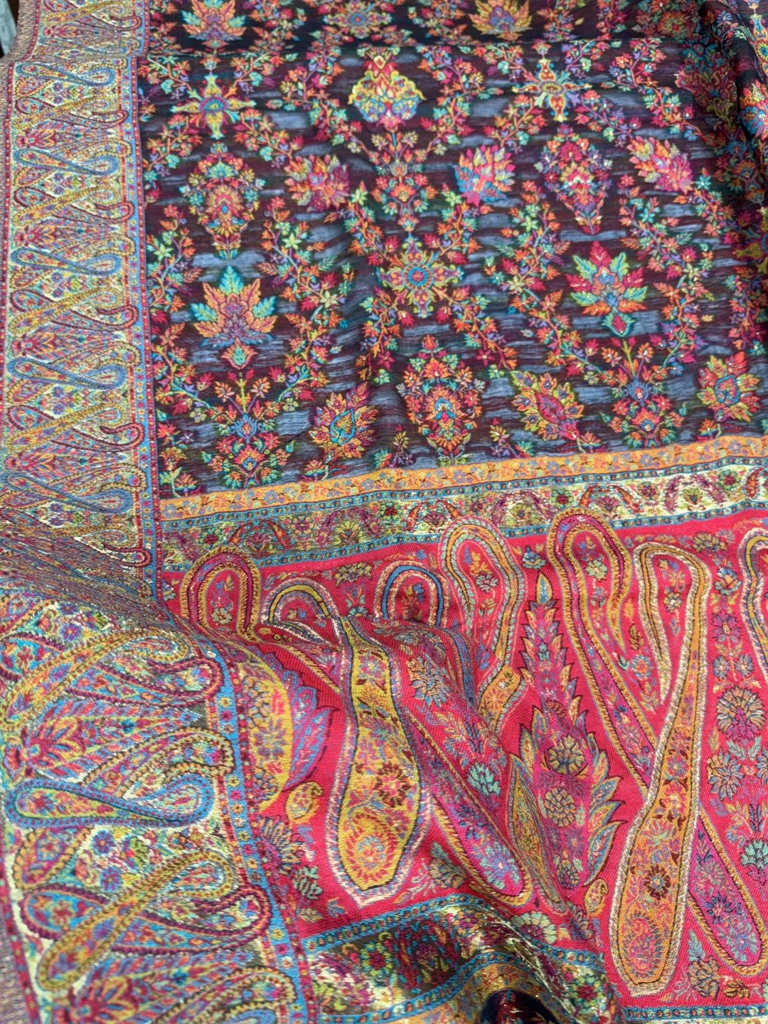 Luxury Kani Silk Shawl, Wedding Wrap Perfect Gift Made in Kashmir