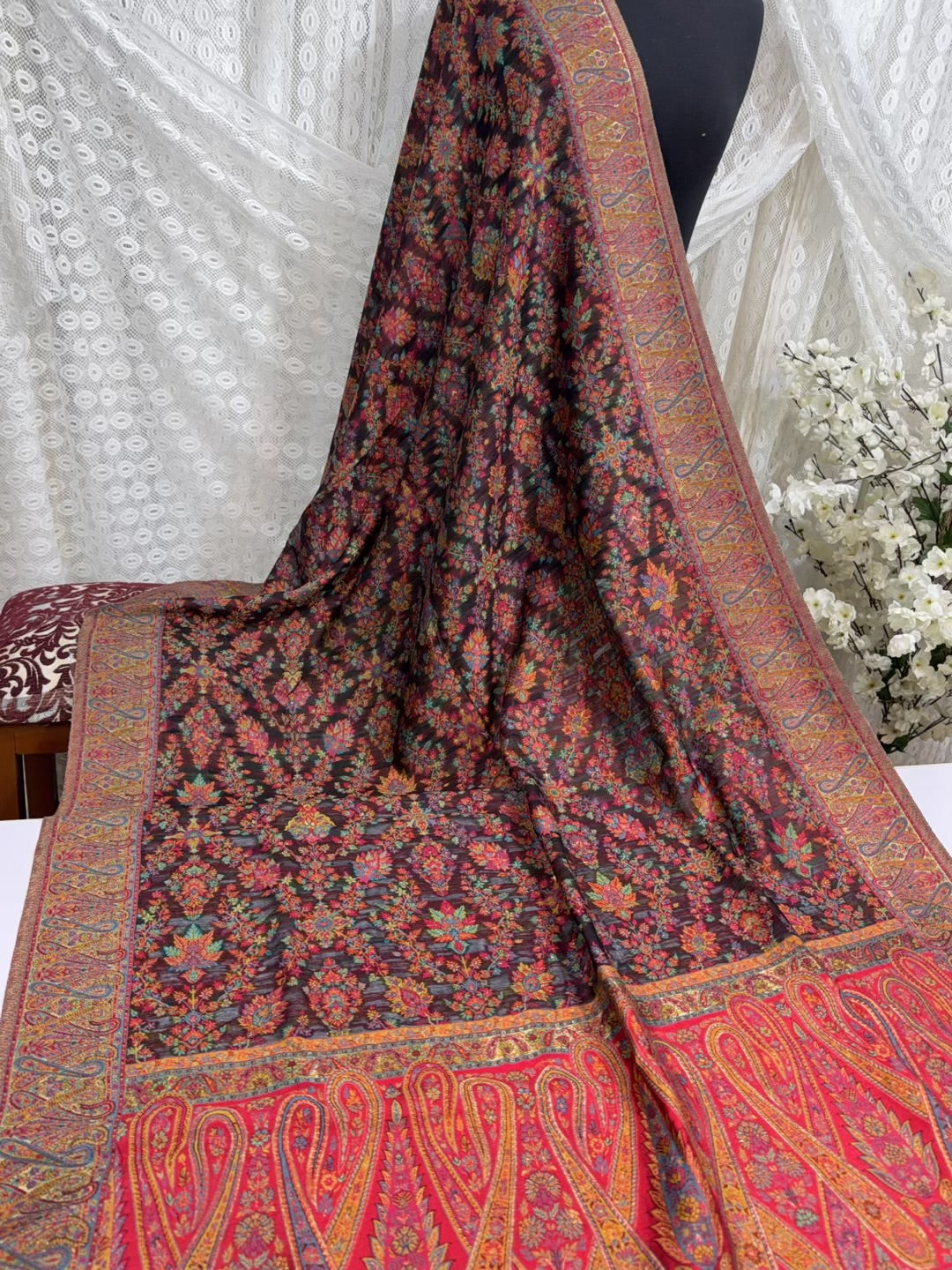 Luxury Kani Silk Shawl, Wedding Wrap Perfect Gift Made in Kashmir