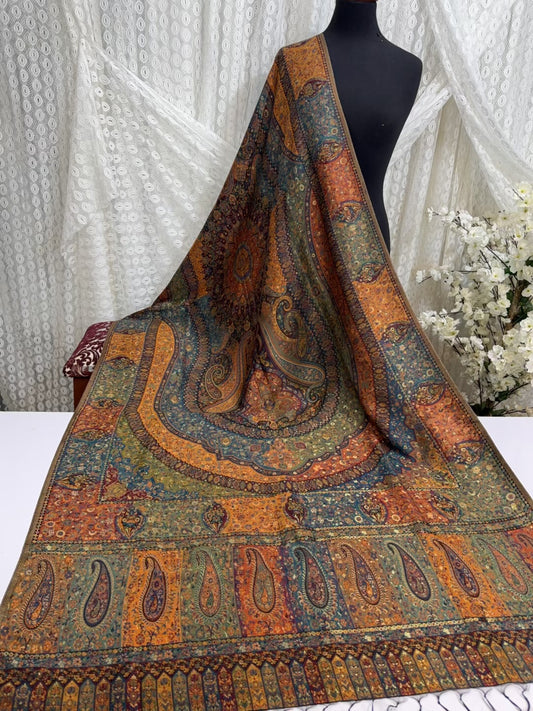 Luxury Kani Silk Shawl, Wedding Wrap Perfect Gift Made in Kashmir