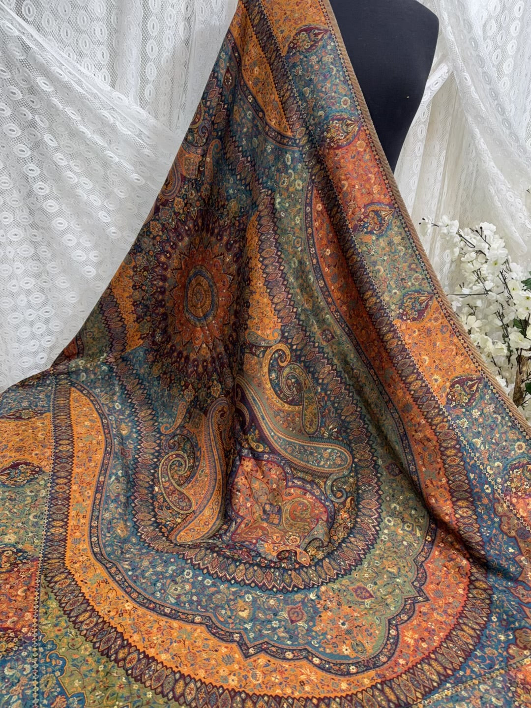 2 Piece Chiffon Mukesh Work Handmade Suit | Shirt Dupatta