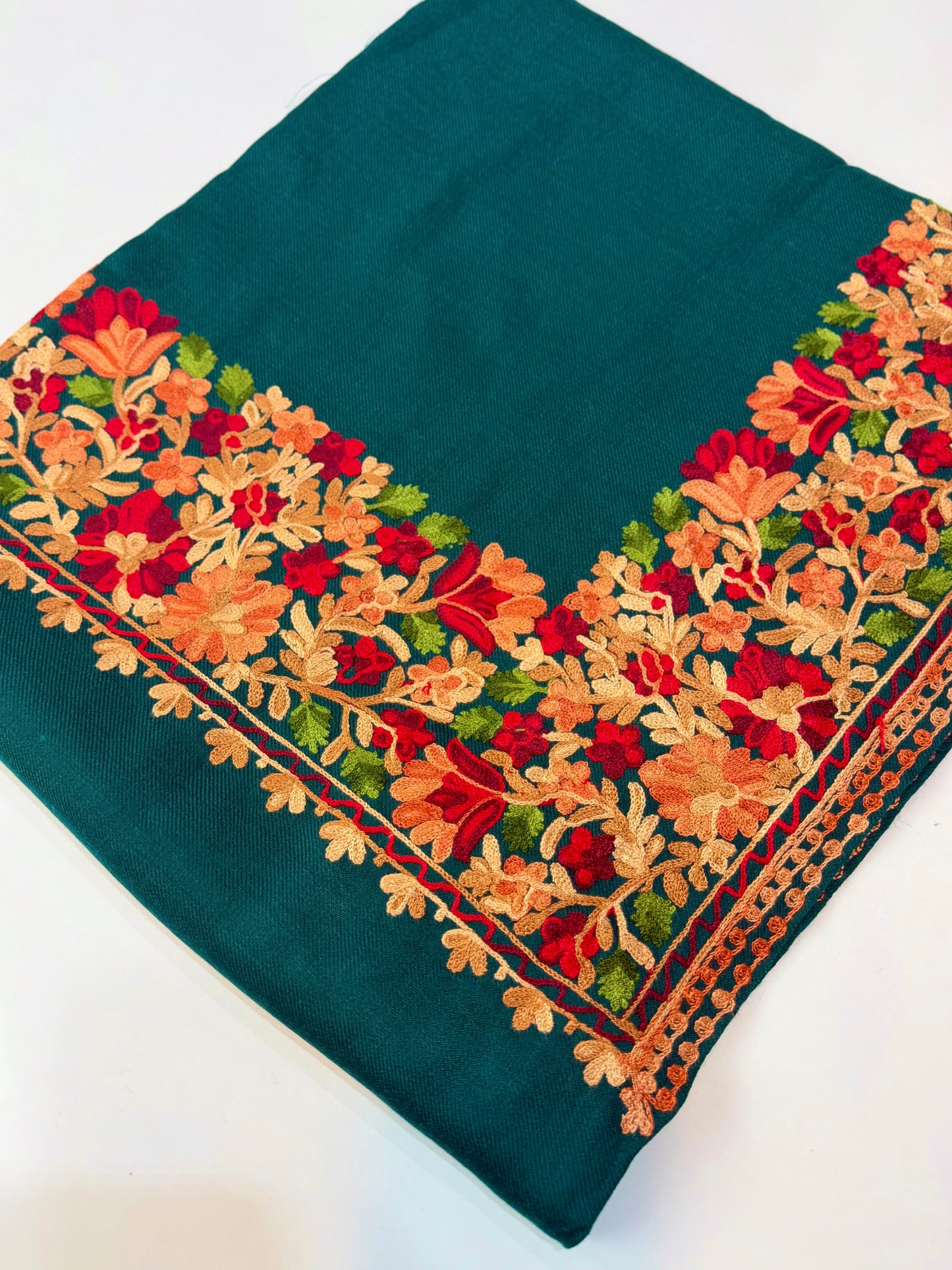 Pashmina Stole | Aari Border Embroidery 4 Side Border Perfect Gift I Zinc