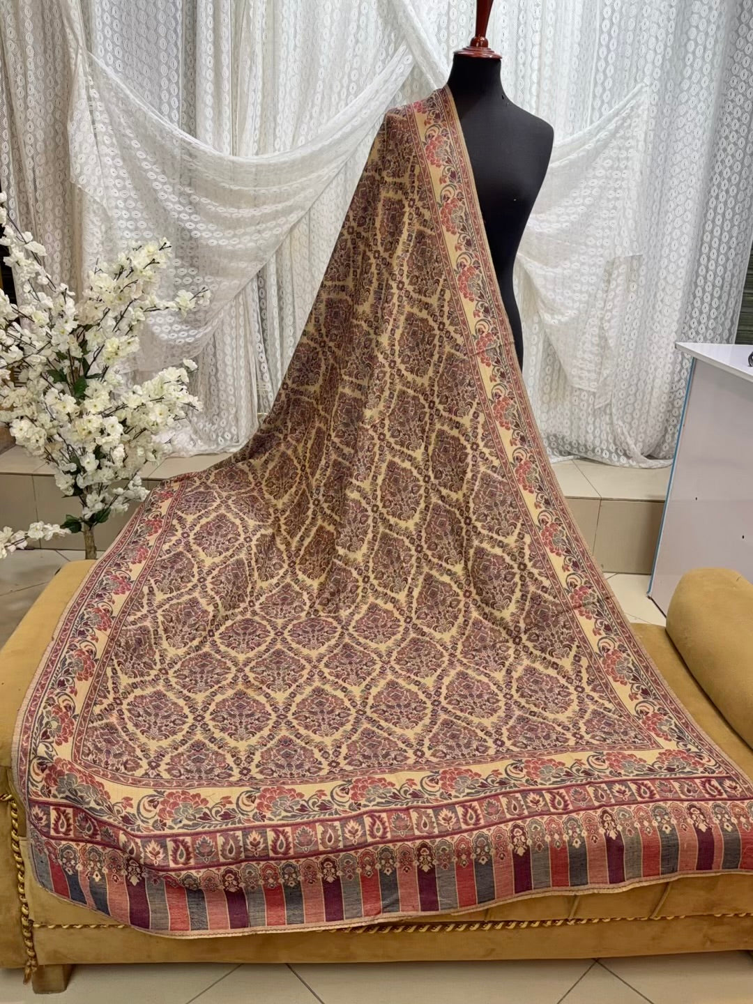 2 Piece Chikankari Lawn Suit Orange