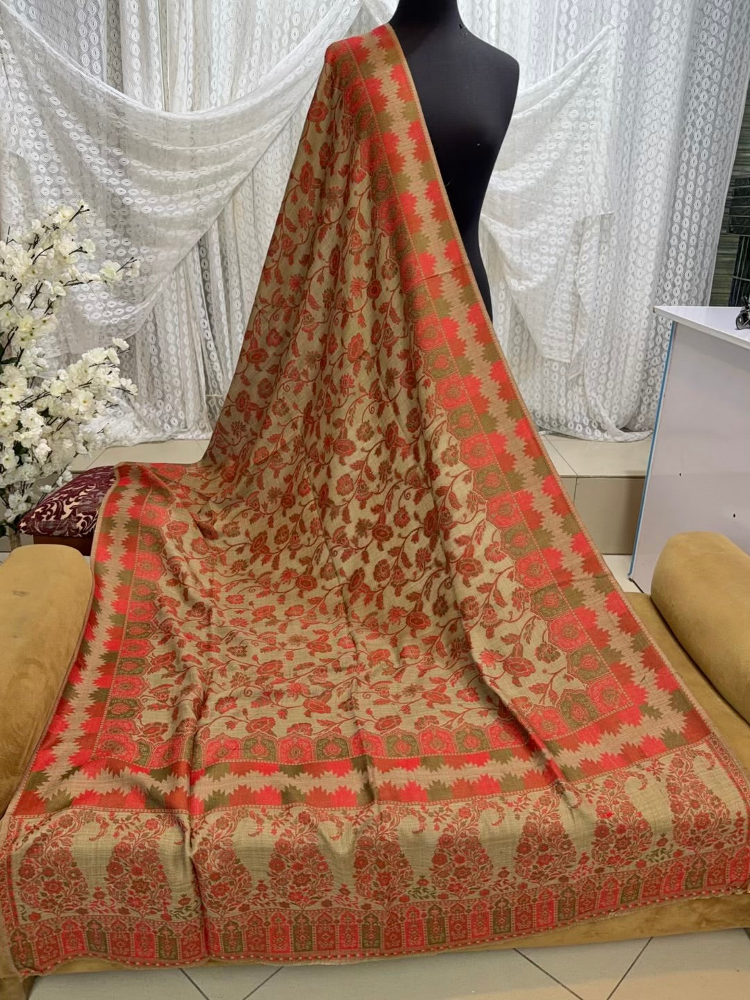 2 Piece Chikankari Lawn Suit Orange