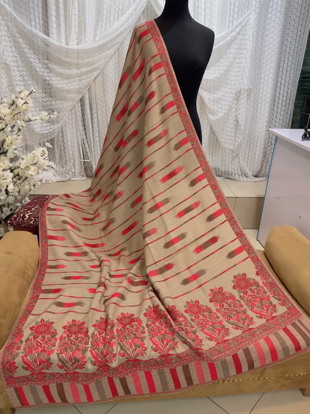 2 Piece Chikankari Lawn Suit Orange