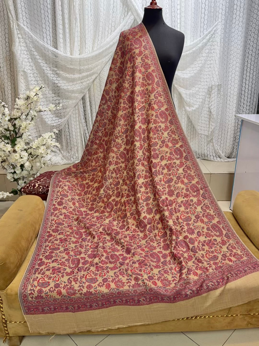 2 Piece Chikankari Lawn Suit Orange