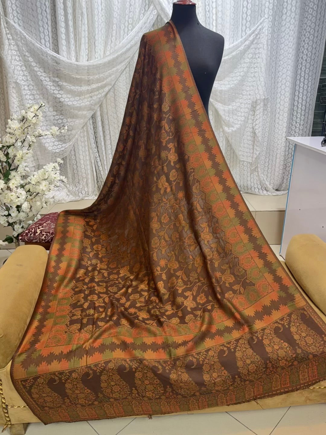 2 Piece Chikankari Lawn Suit Orange