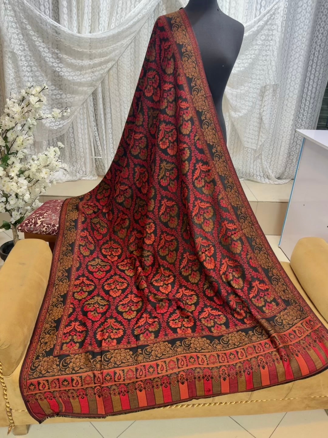 2 Piece Chikankari Lawn Suit Orange