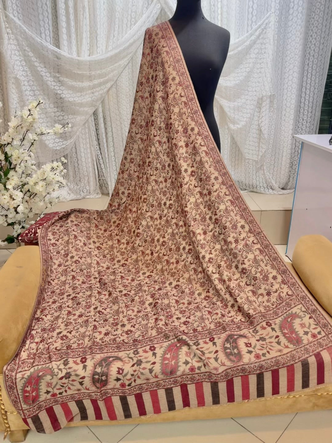 2 Piece Chikankari Lawn Suit Orange
