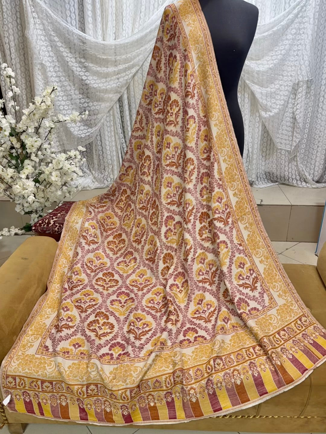 2 Piece Chikankari Lawn Suit Orange